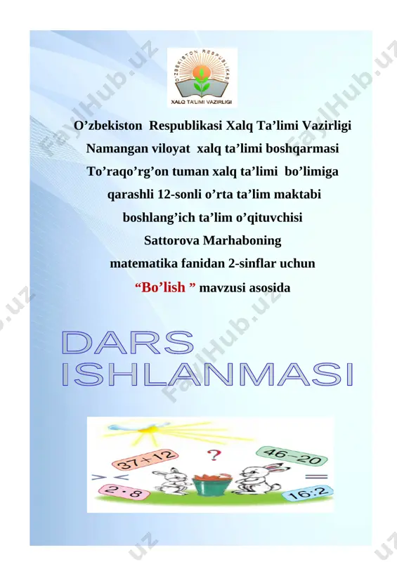 m.sattorova.2-sinf.matematika — DOCX