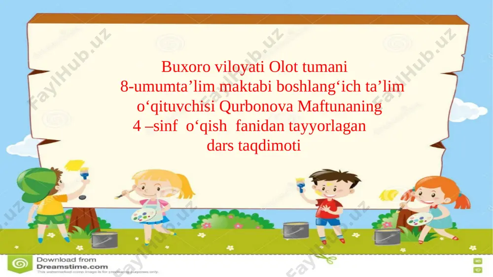 4-sinf o'qish 21-oktabr — PPTX