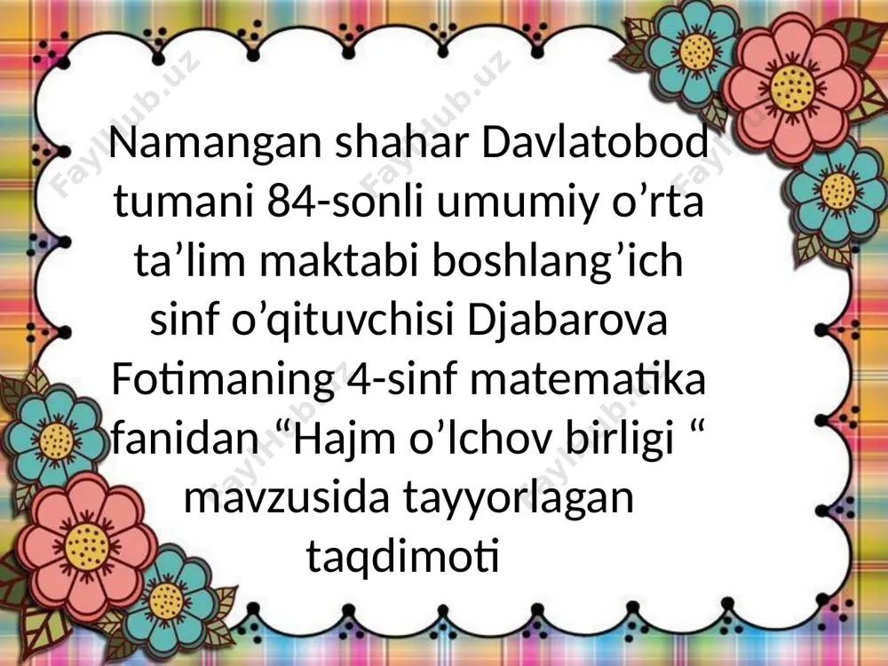 4-sinf hajm — PPTX