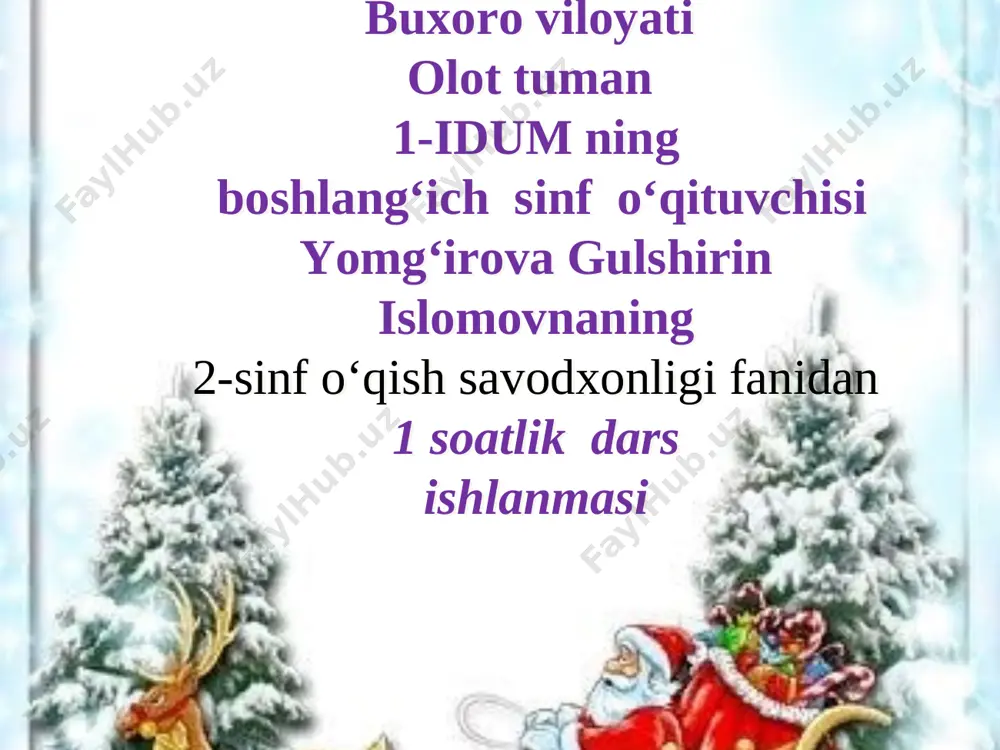 2-sinf ona tili va o'qish savodxonligi — PPT