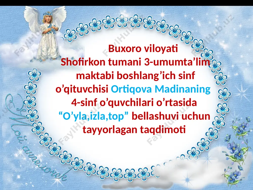 o'yla ,izla,top,bellashuvi — PPTX