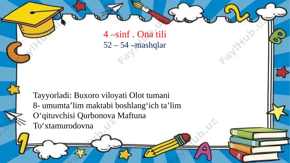 4-sinf ona tili 11-oktabr — PPTX