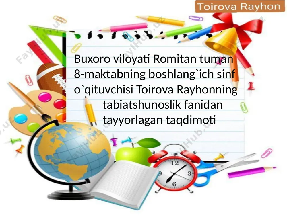 buxoro_viloyati_romitan_tuman_8_maktabning_boshlang`ich_sinf_o`qituvchisi — PPTX