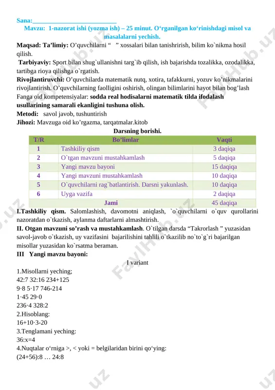 4 sinf matem nazorat — DOCX