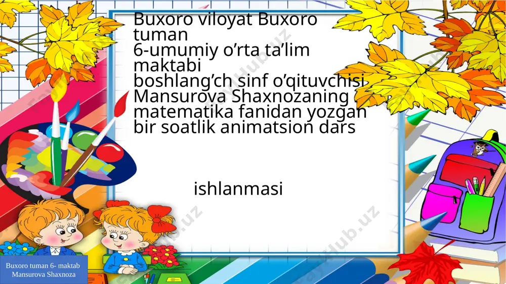 matematika ochiq dars semenar — PPTX