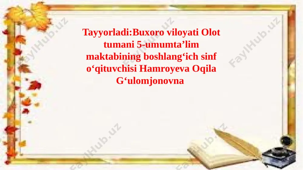 4-sinf ona tili 2-noyabr — PPTX