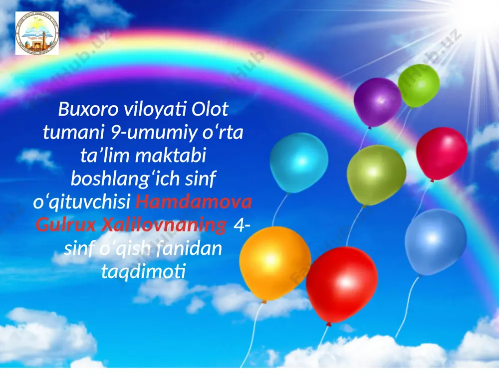 4-sinf o'qish 1-dars — PPTX