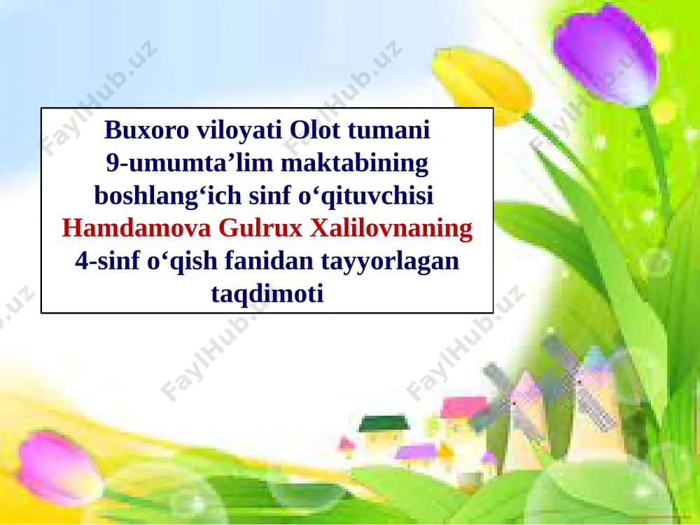 4-sinf o'qish 8-dars — PPTX