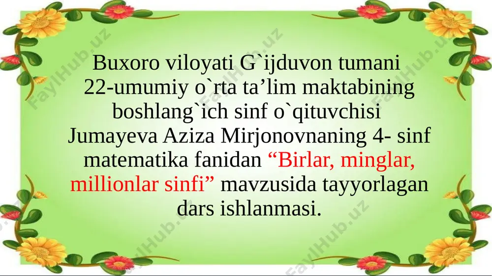 10-dars matematika — PPTX