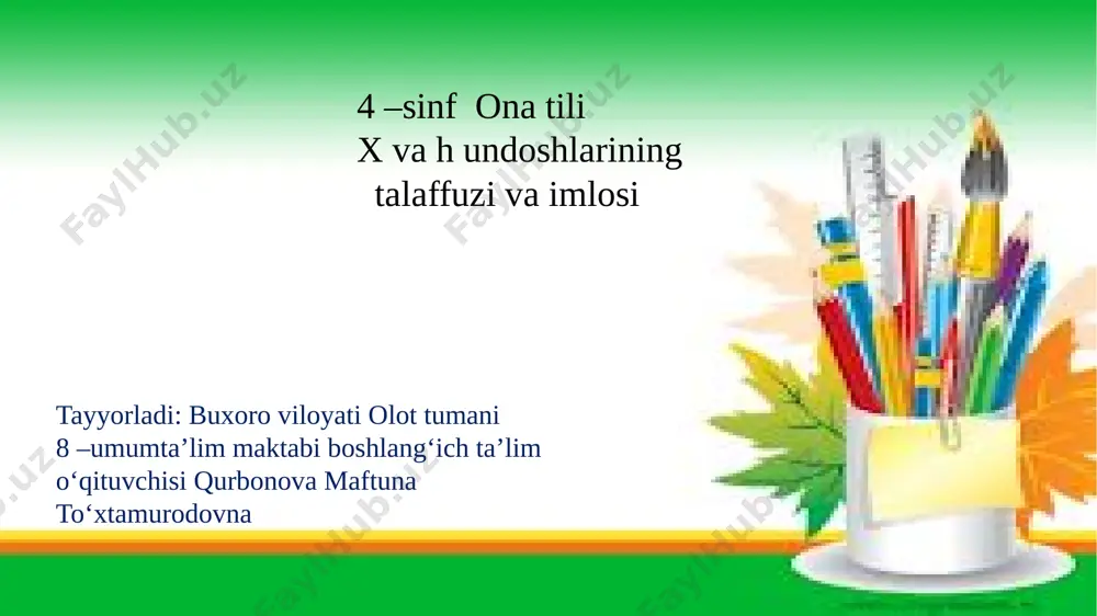 4-sinf ona tili 11-mashq — PPTX