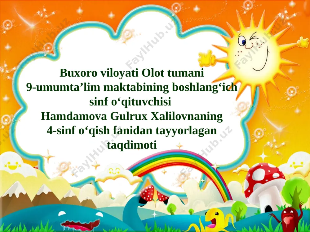 4-sinf o'qish 29 sentabr — PPTX