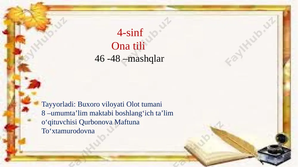 4-sinf ona tili 5-oktabr — PPTX