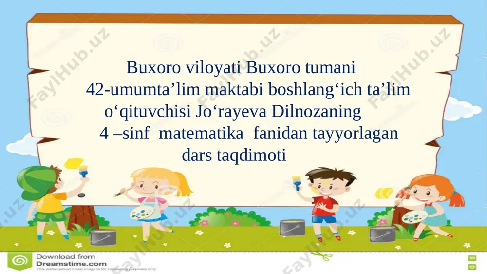 4-sinf matematika — PPTX
