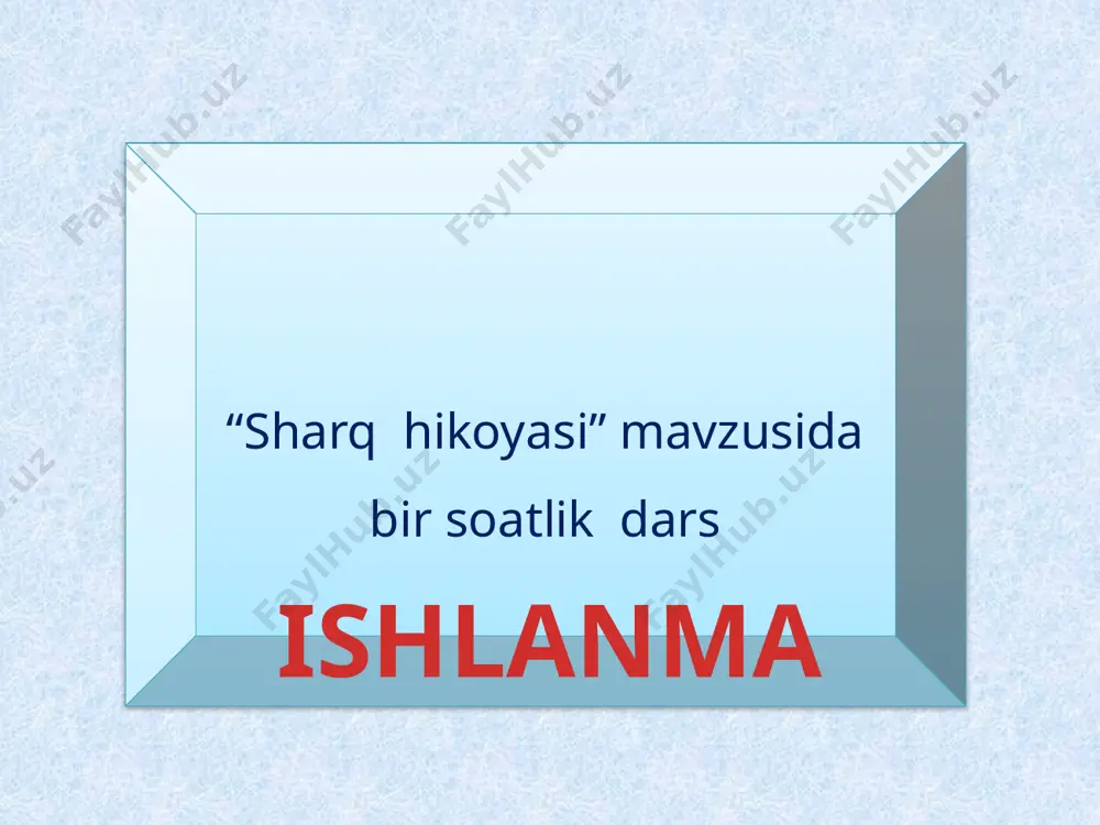 sharq hikoyasi — PPTX
