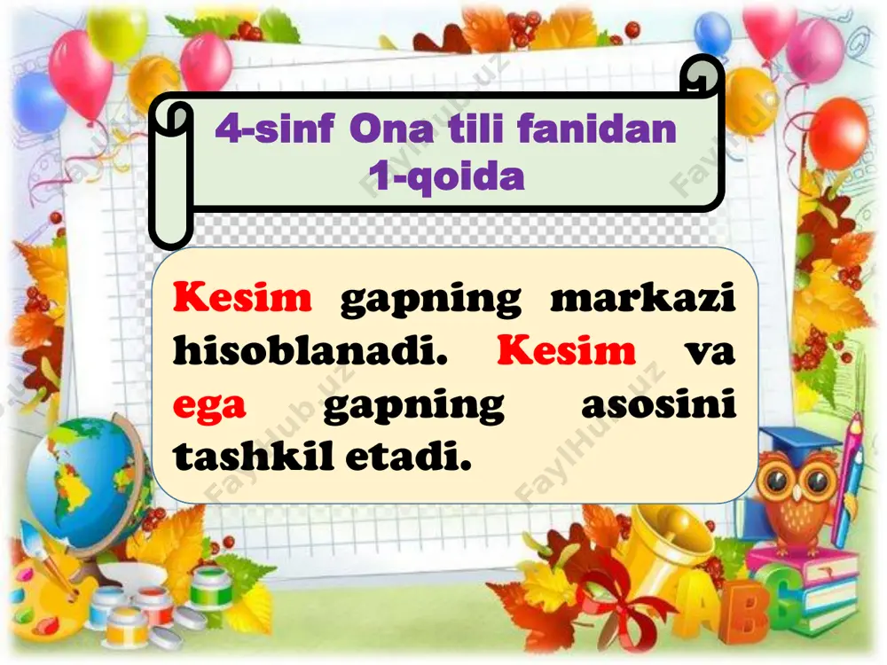 4-sinf ona tili qoidalari — PDF