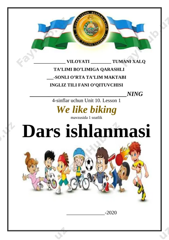 4-sinf 10. we like biking — DOCX