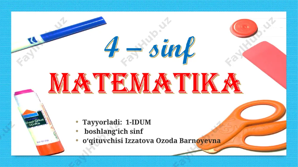 ko‘p xonali sonlarni o‘qish va yozish 2022 — PPT