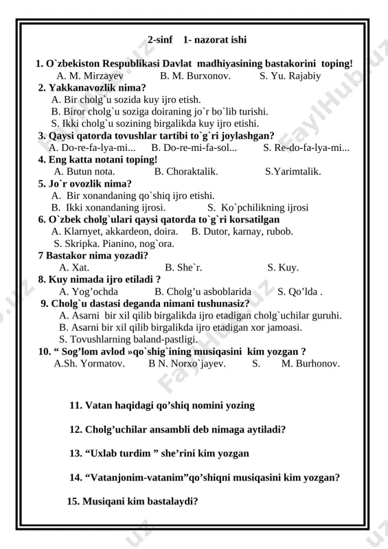 2-4 sinf 1- nazorat ishi — DOCX