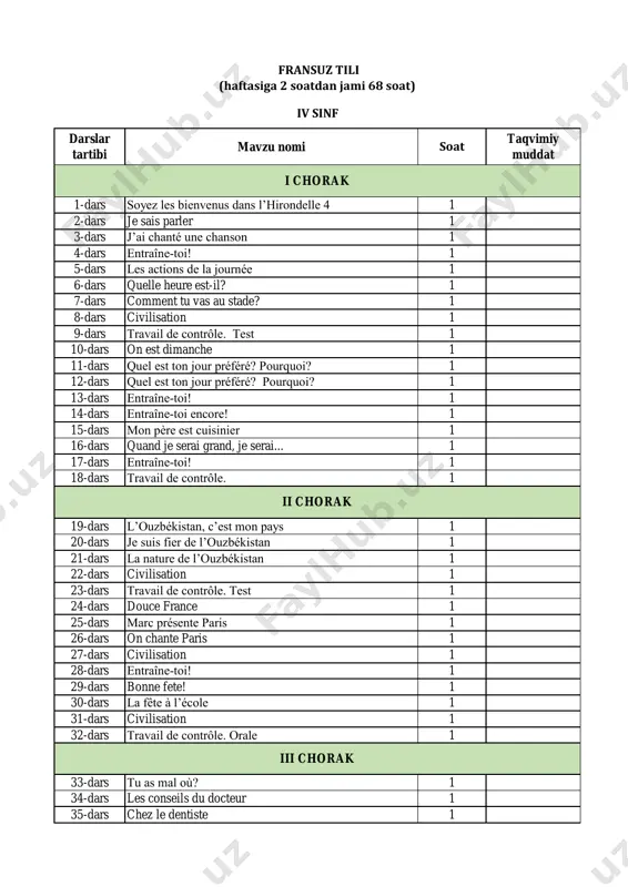 4-sinf fransuz tili — PDF