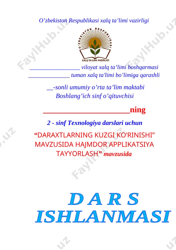 2_sinf_texnologiya_daraxtlarning_kuzgi_ko‘rinishi_1_chorak — DOCX