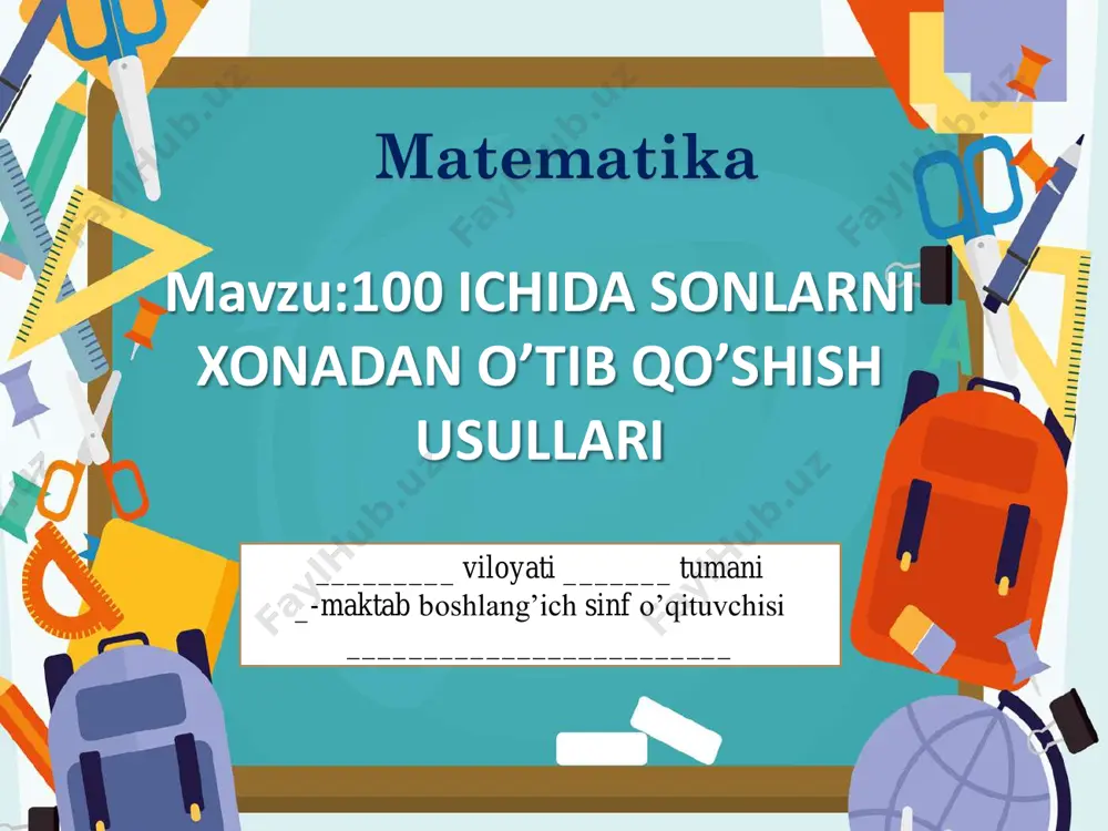 2_sinf_matematika_100_ichida_sonlarni_xonadan_o’tib_qo’shish_usullari — PDF