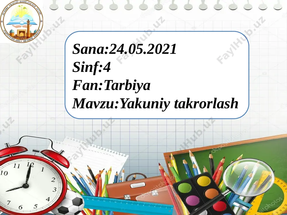 4-sinf tarbiya — PPTX