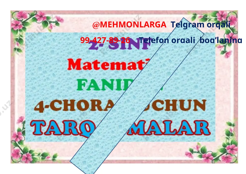 4-chorak 2-ssinf matimatika tarqatma 2021 — DOCX