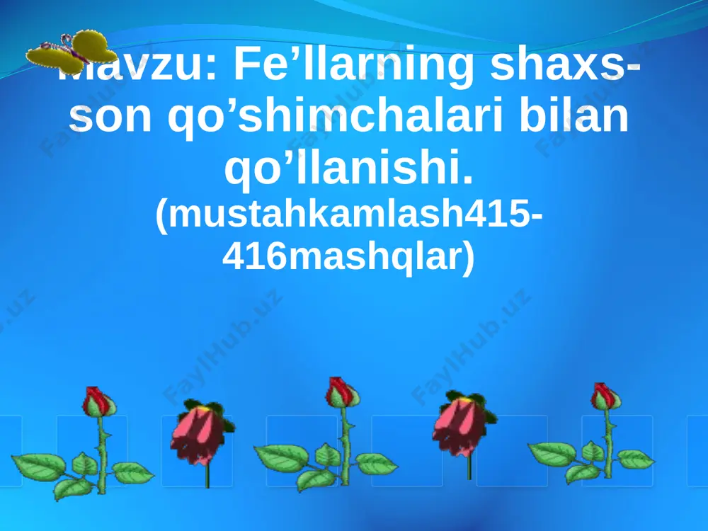 fe'llarning shaxs son — PPTX