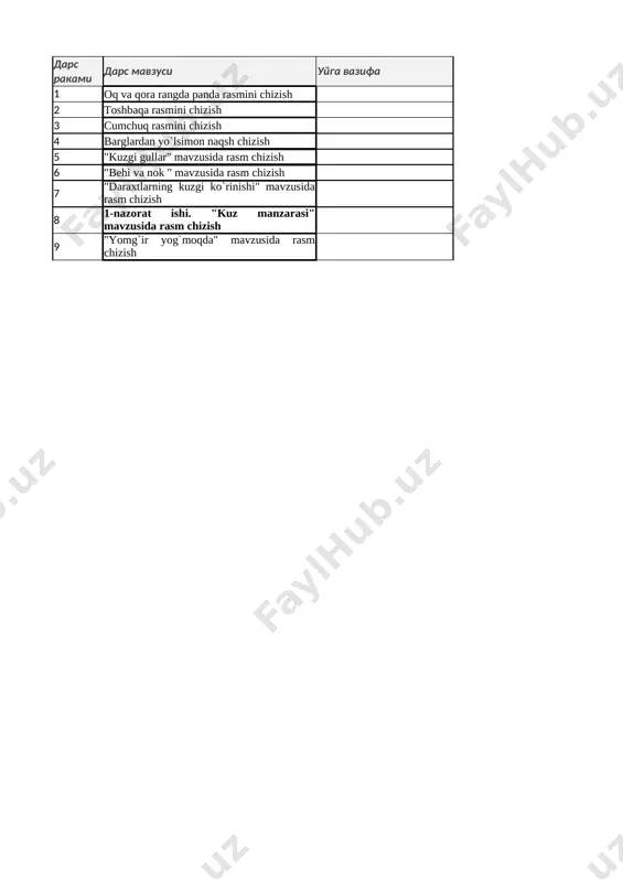 reja rasm — XLSX