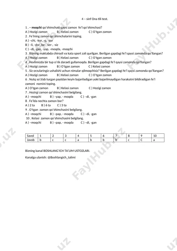 4-sinf ona tili test 2 n — DOCX