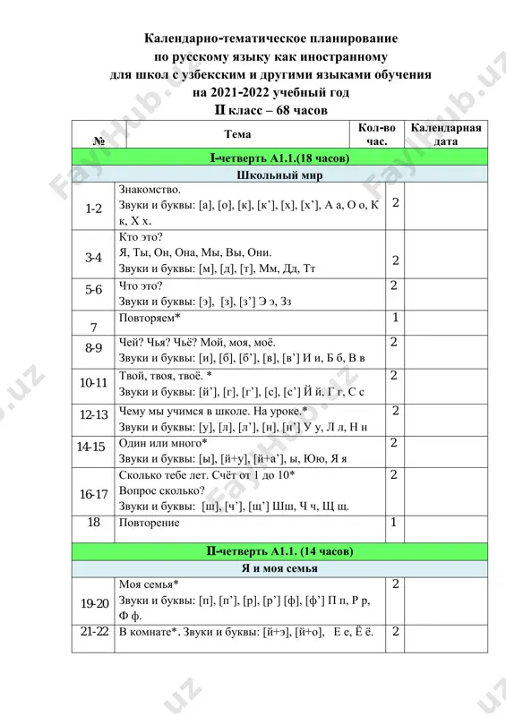 rus tili 2 sinf — PDF