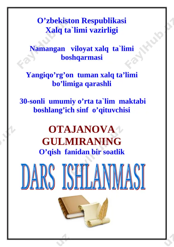 g.otajanova 4- sinf o'qish — DOC