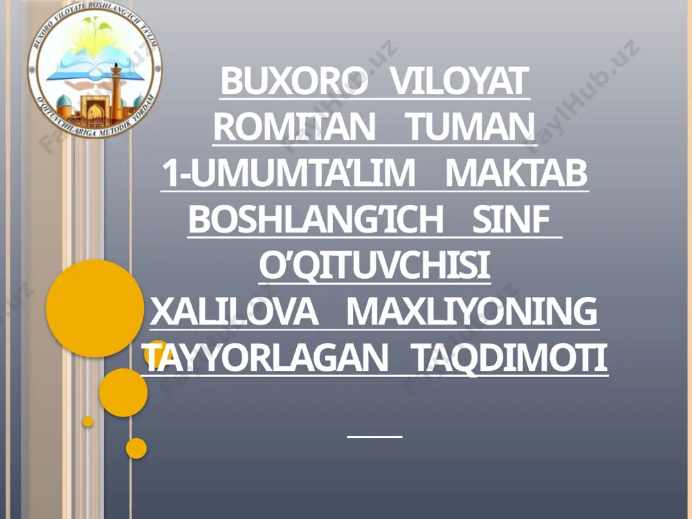 2-sinf o'qish 13-may — PPTX
