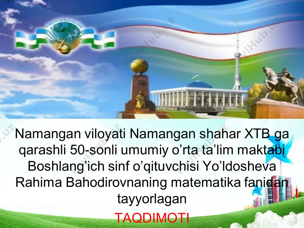 2-sinf. matematika kvadratning yuzi — PDF