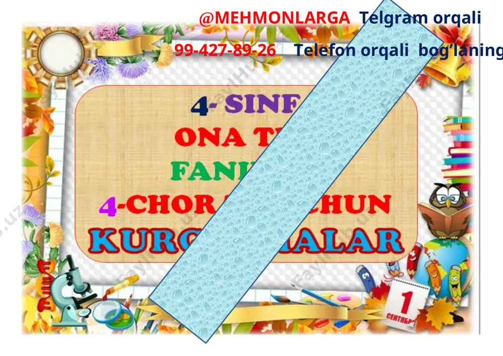 4-chorak 4-ssinf ona tili mavzulashgan kurgazmalar 2021 — DOCX