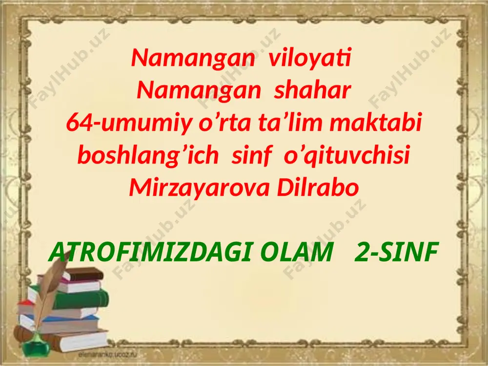 atrofimizdagi olam — PPTX