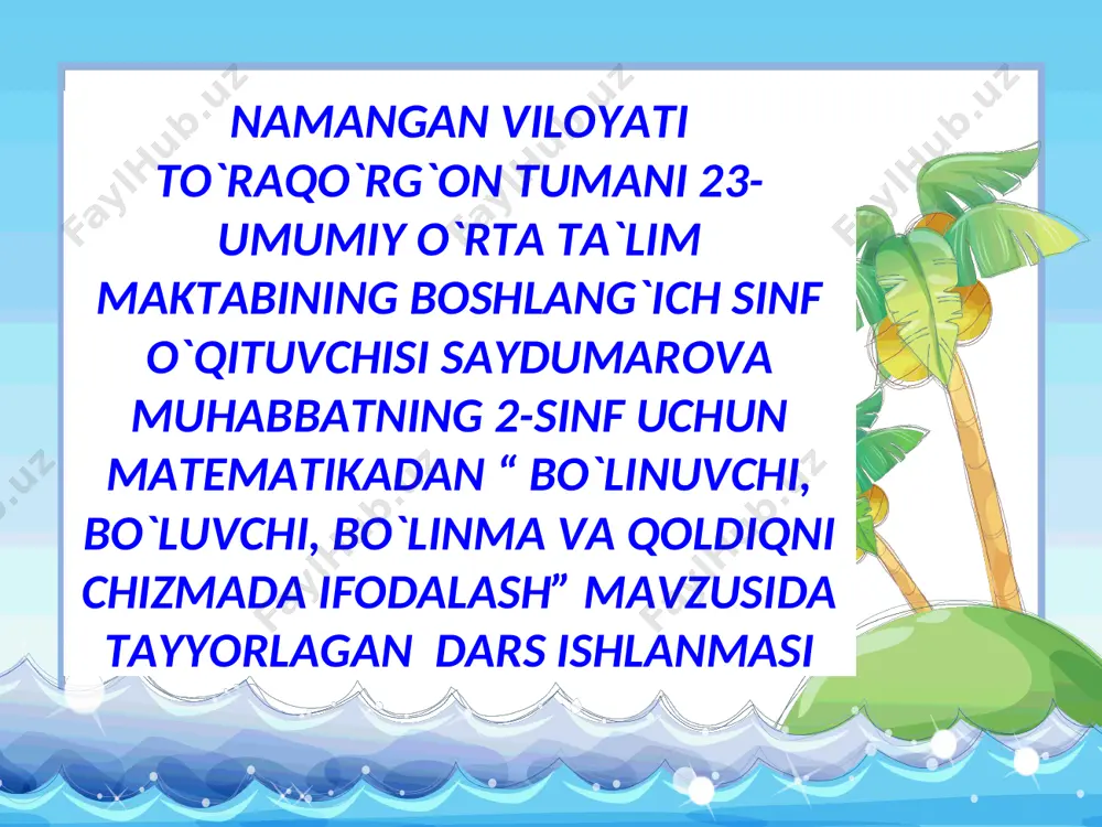 2-sinf matematika m. saydumarova — PPT