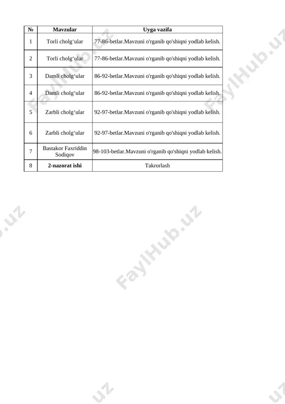 4-sinf 4-chorak. — XLSX