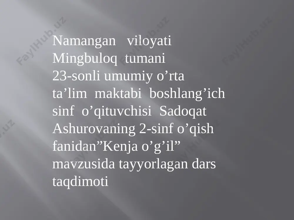 ''kenja o'g'il '' ertagi 2-sinf — PPTX