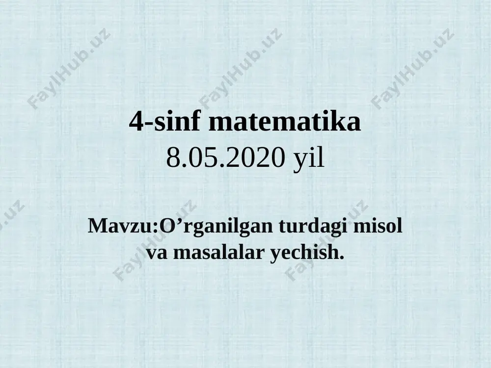 4-sinf matematika mavzu;takrorlash d.qayumova — PPTX