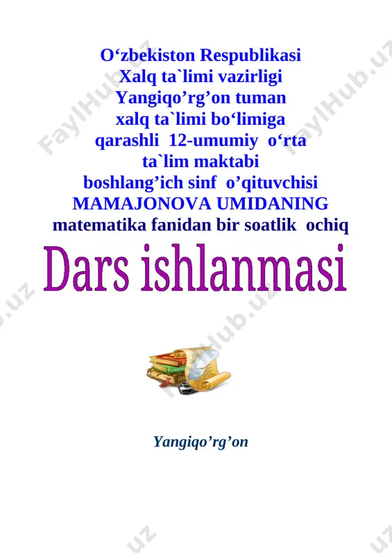 4-sinf kasrlar — DOCX