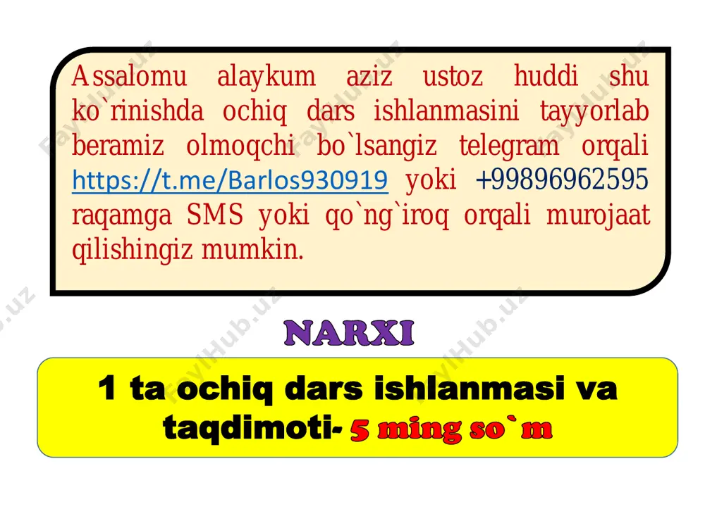 4- sinf o`qish ochiq dars bahor — PDF