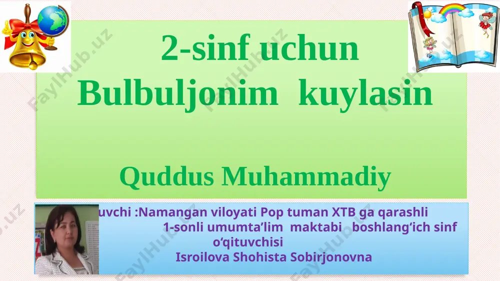 bulbuljonim kulasin 2-sinf o'qish — PPTX
