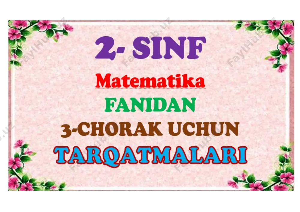 2-mmatematika tarqatma 3-chorak 2021 uchun — DOCX