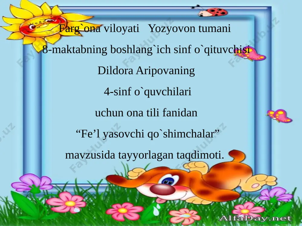 4-sinf fe'l yasovchi qo`shimcha — PPTX