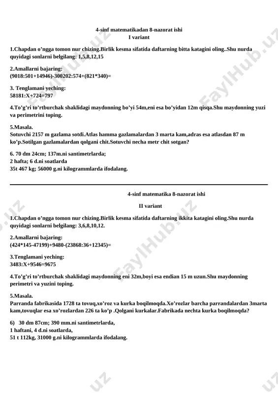 4-sinf 8-nazorat ishi — DOCX