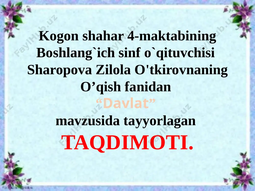 4-sinf_3_chorak_xalq_og'zaki_ijodi(boychechak)) — PPTX