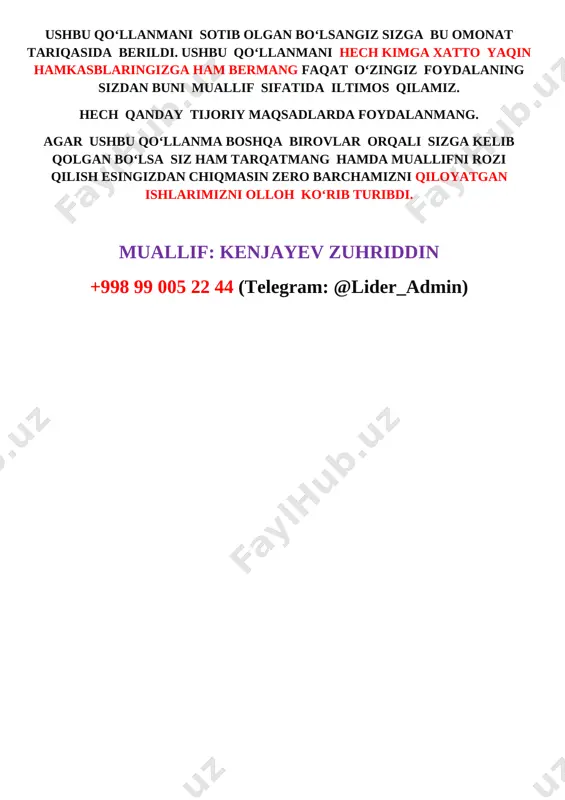 2-sinf tarbiya — DOCX