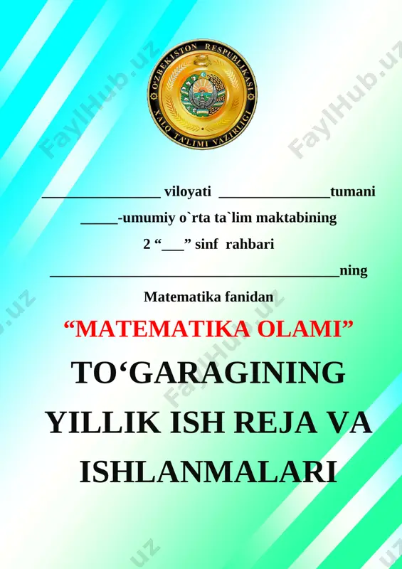 2-sinf qiziqarli matematika to'garak 2020-2021 — DOCX