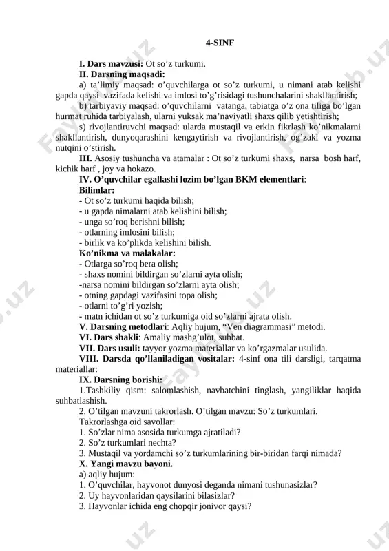 4-ot so’z turkumi haqida — DOCX